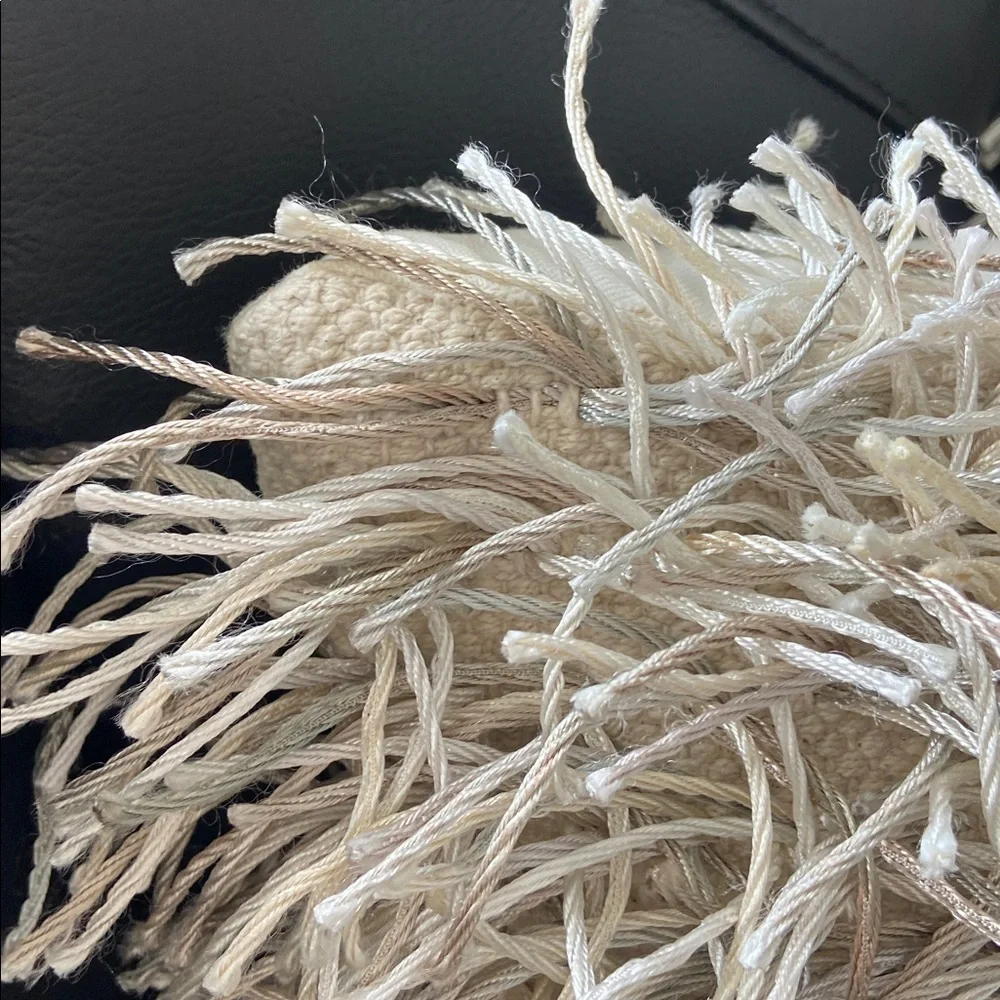 Accent pillows neutral shimmery yarn with inserts square living room bedroom